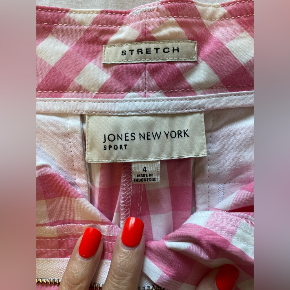 Jones New York Pink Checkered women’s  Shorts size 4 NWT - Picture 6 of 8